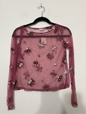 Free People Intimately All Night Embroidered Layering Top NWT